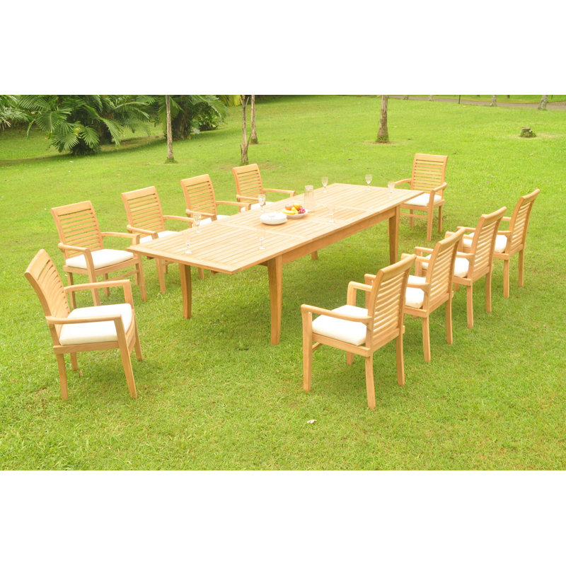Ensemble repas 5 pièces teck Travon, 10