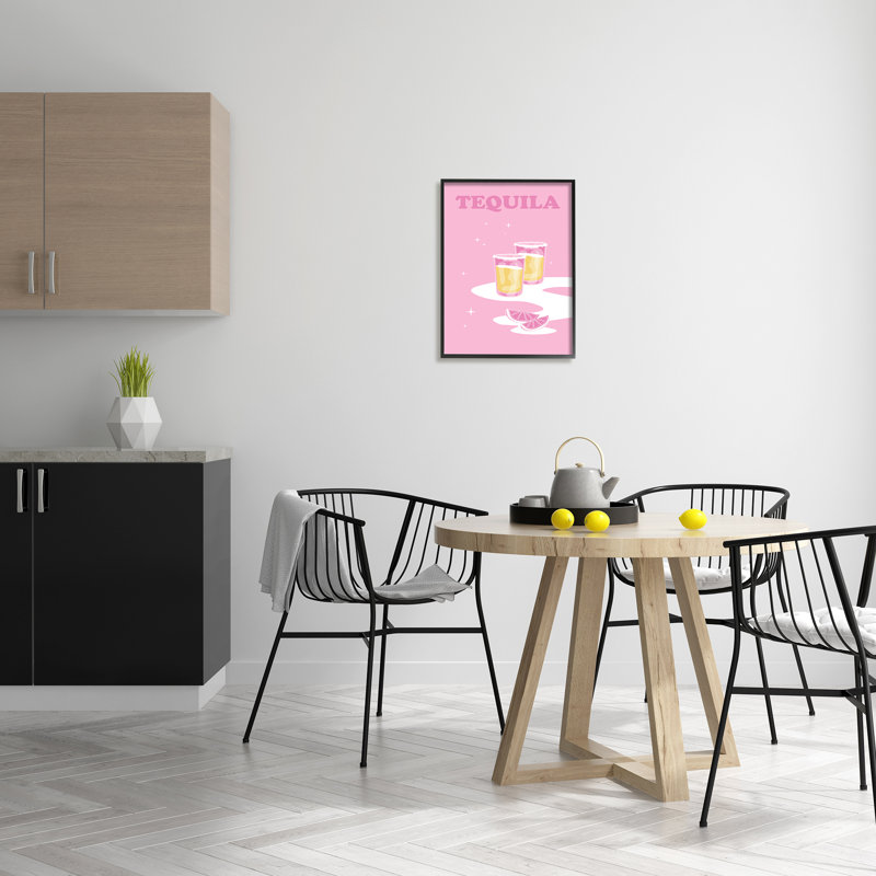 Assortiment de bouteilles de champagne rose tendance - ao-912, H 20 po x l 16 po x P 1,5 po, Giclée encadrée noir minuit