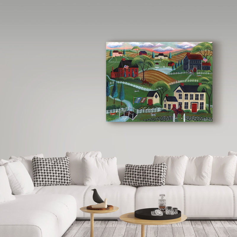 « old english-fox fox run », reproduction d’art sur toile tendue, H 24 po x l 32 po x P 2 po