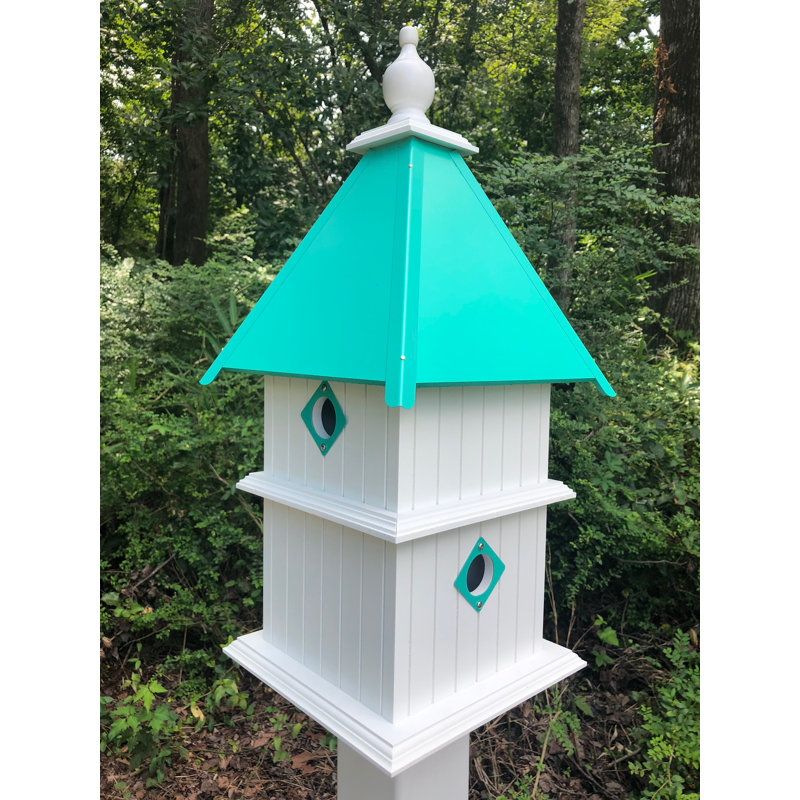 Shannen 27'' H x 11'' W x 11'' D Post Weather Resistant Birdhouse, Black