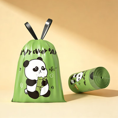 Sacs à ordures à cordon 4 gallons - 50 petits sacs à ordures sans déchirure avec parfum floral pour la salle de bain, le bureau, la maison et les chambres à coucher