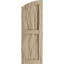 Timberthane deux panneaux plats égaux avec volets elliptiques en faux bois (par paire)-64374828-64374847-64374820