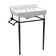 Whitehaus Collection 23" Console with Integrated Rectangular Bowl, Brass Leg Support and Side Towel Bar