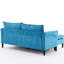Convertible avec rangement et salon bleu 3, structure en tissu confortable en forme de U pour la chambre, fabrication