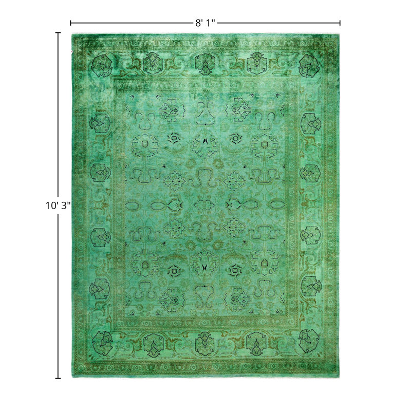 Overdyed One-of-a-Kind 8' 1" X 10' 3" Hand Knotted Area Rug