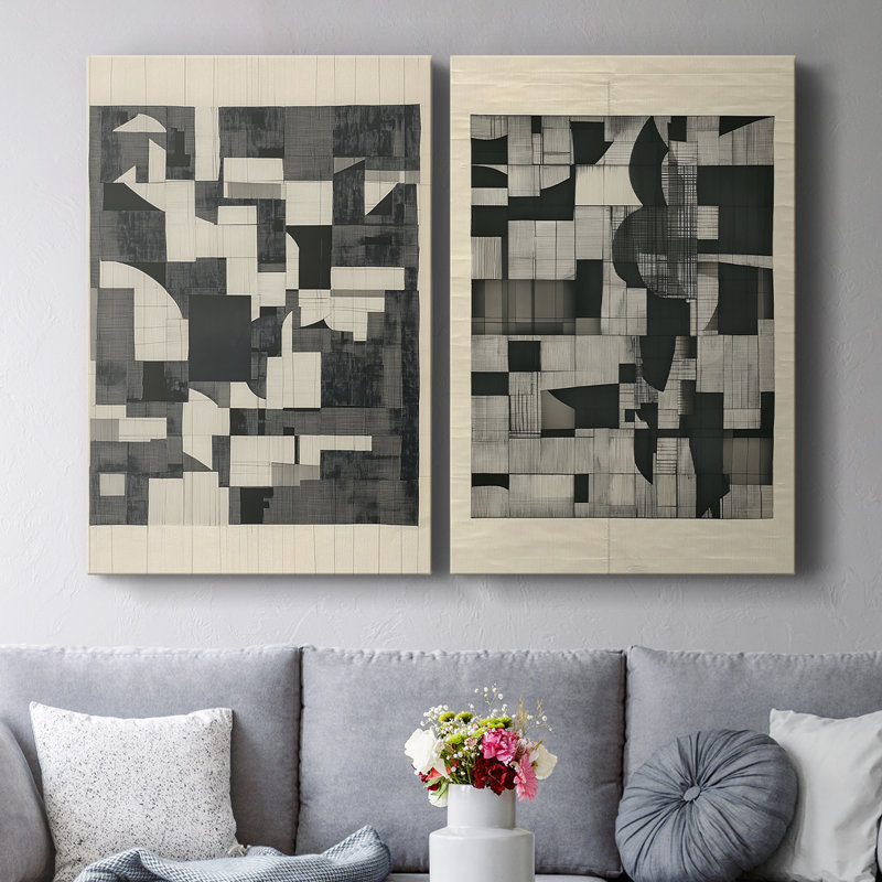 ABSTRACT Series DCCCLxxiii - Toile tendue avec châssis de qualité supérieure - Prêt à être accroché, H 18 po x l 24 po