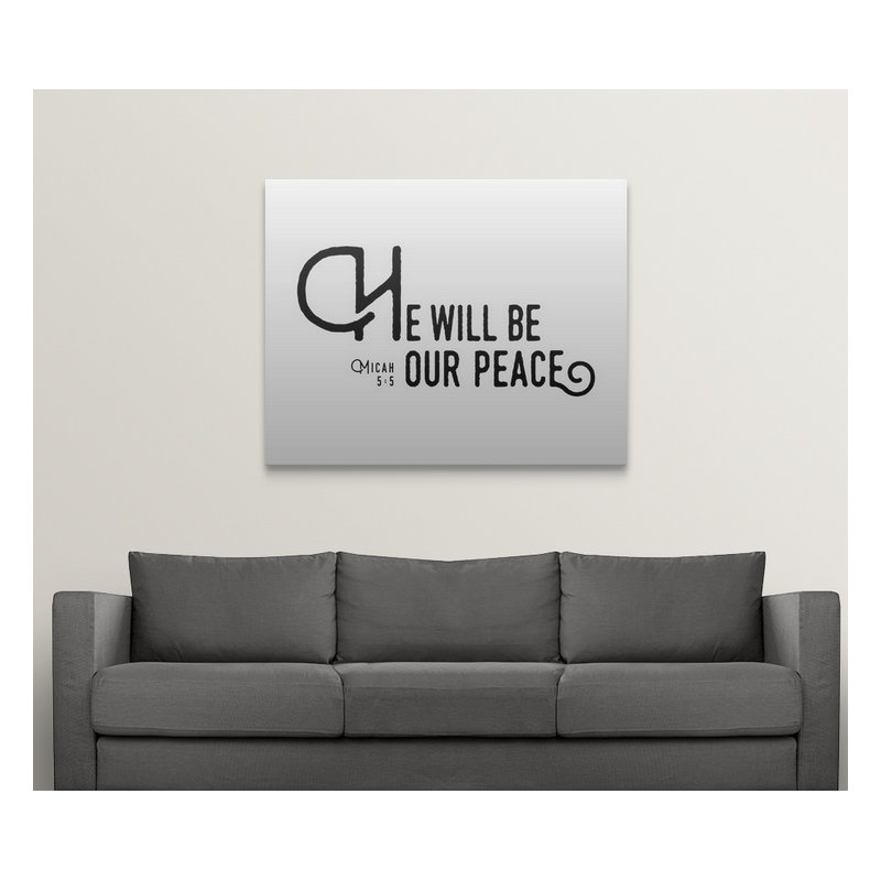 « micah 5:5-scripture art », art textuel, H 38 po x l 48 po x P 1,5 po, Toile