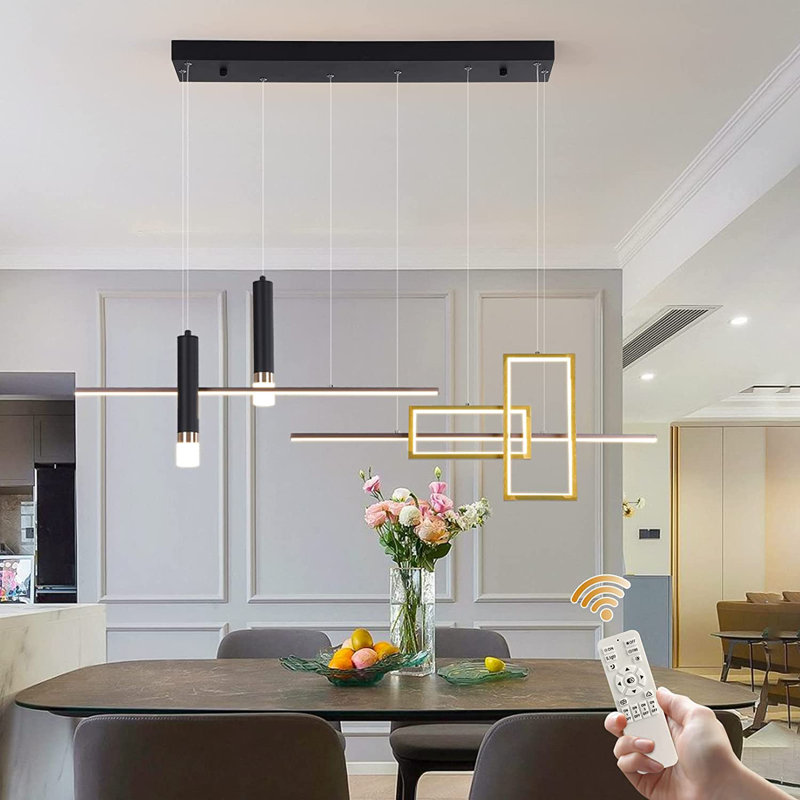 Lorisa 6 - Light Gold Linear Dimmable LED Kitchen Island Pendant