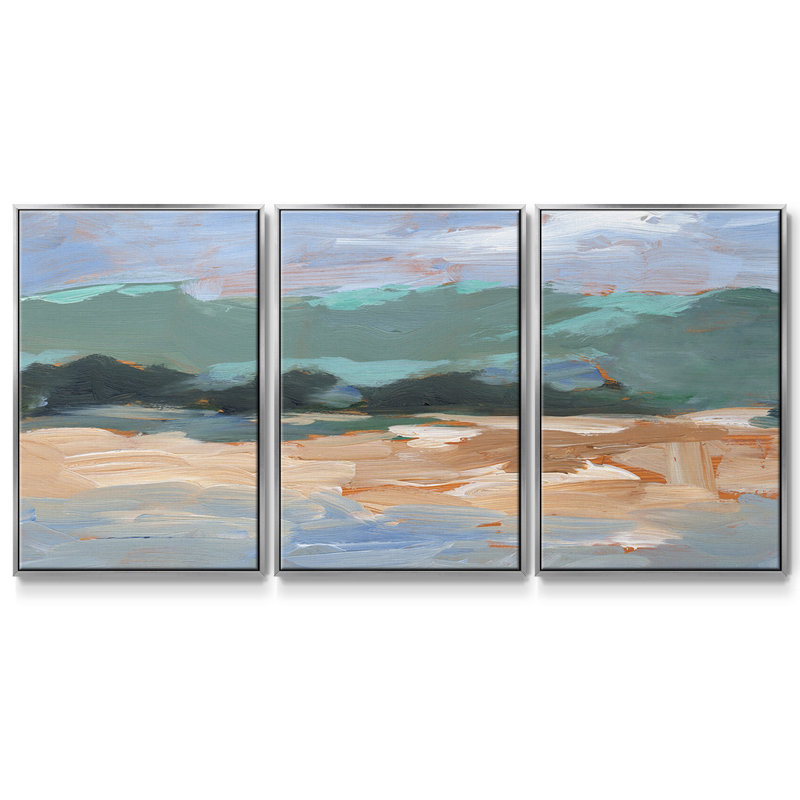 Painter's Composition Study V - Toile encadrée à pièces multiples_2813938C, H 24 po x l 48 po x P 2 po, Argent
