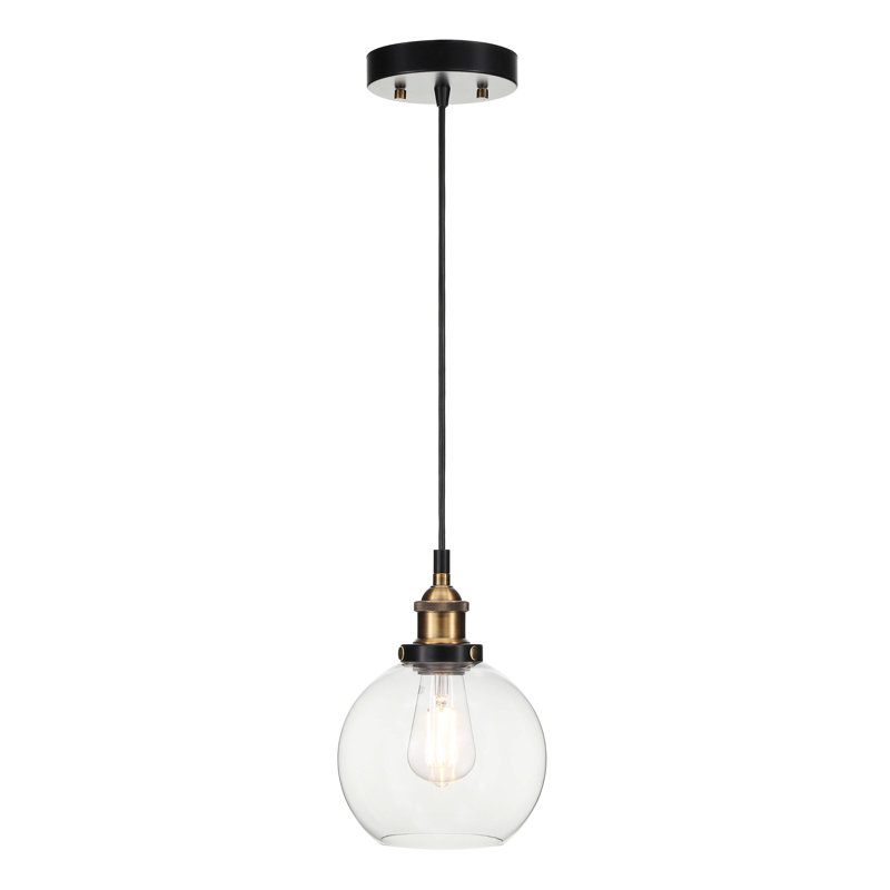 Luminaire suspendu, luminaire suspendu industriel en verre 1 lumière, Anti laiton