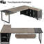 Bureau de direction en L 70,8 po avec classeur de 55 po (sans la chaise)-1141989447