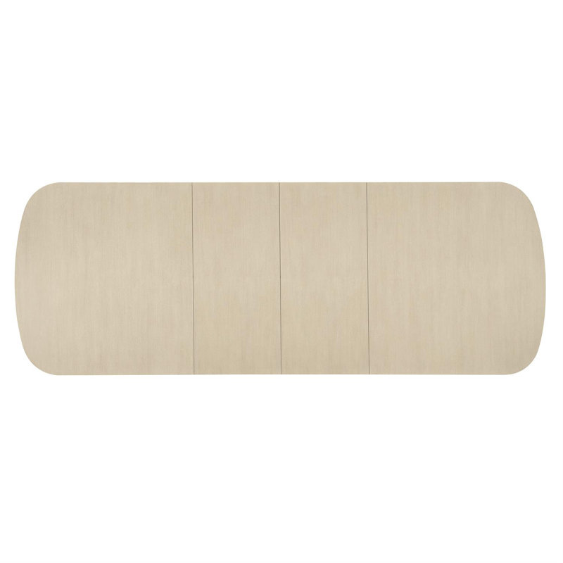 Beige Wood Extendable Rectangular Dining Table