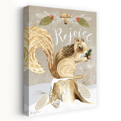 «Woodland Christmas Squirrel Contemporary Squirrel Nature Forest Art»