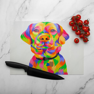 Amazing Illustration Pop Art Designer Glass Chopping Board