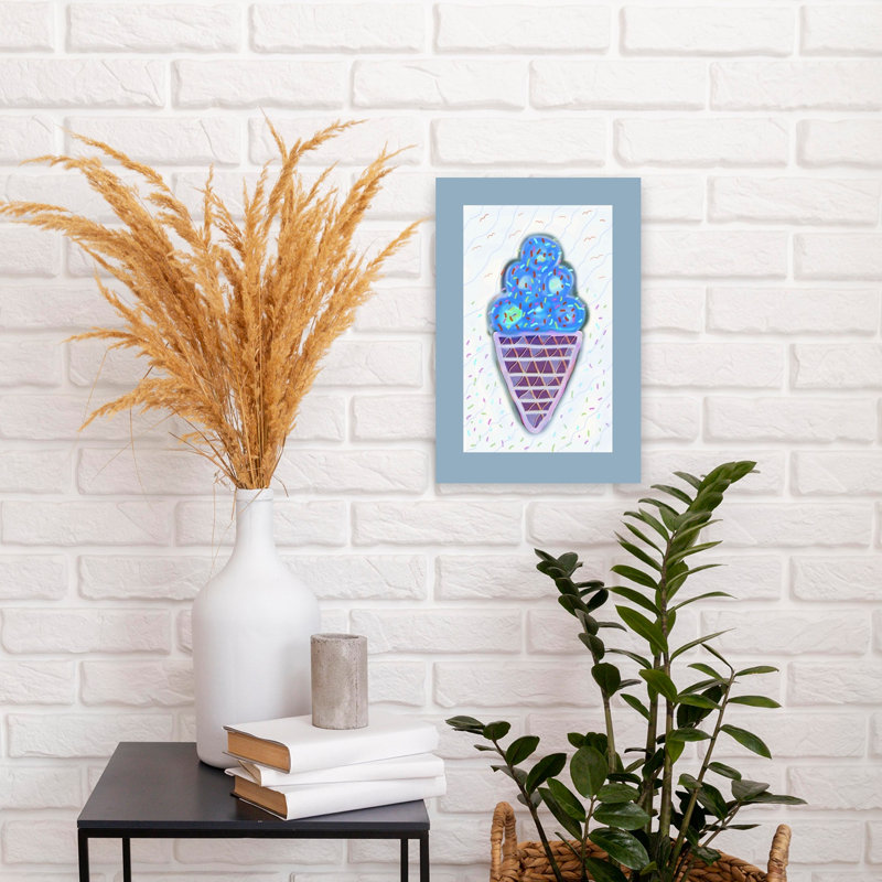 «Blue Sprinkled Ice Cream», impression d'art ludique et coloré, 18" H x 12" W