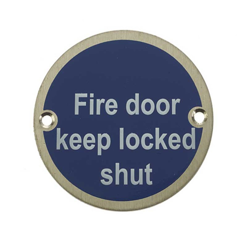 Dia.SAA F.D.K.L.S Sign, Satin Stainless Steel
