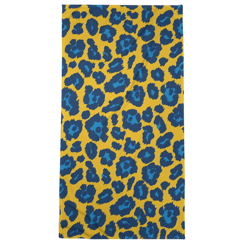Lucida Bath Towel, Polyester/Cotton Blend, Gold/Powder Blue/Navy Blue