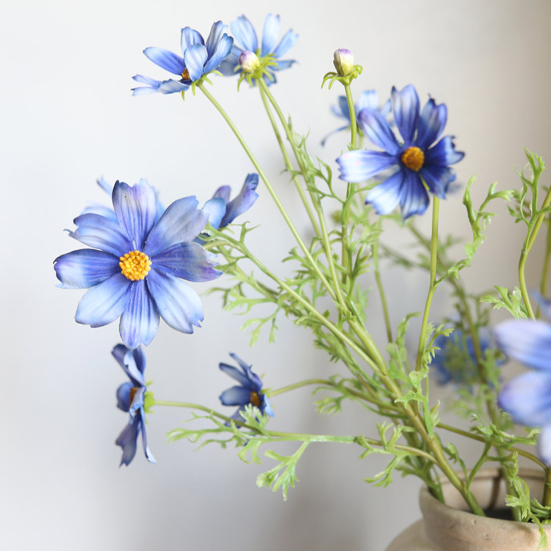 Real Touch Cosmos Faux Floral, Blue
