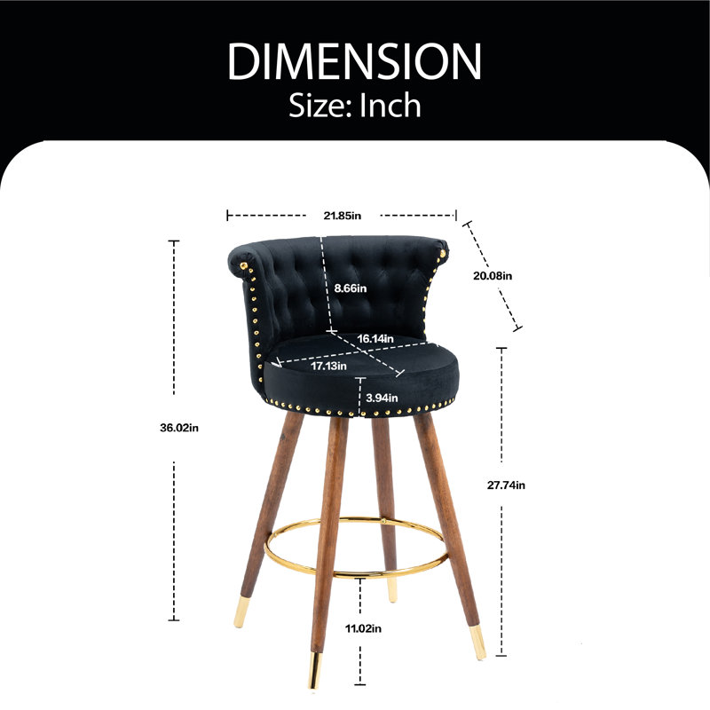 Tabouret 27,74 po, Noir