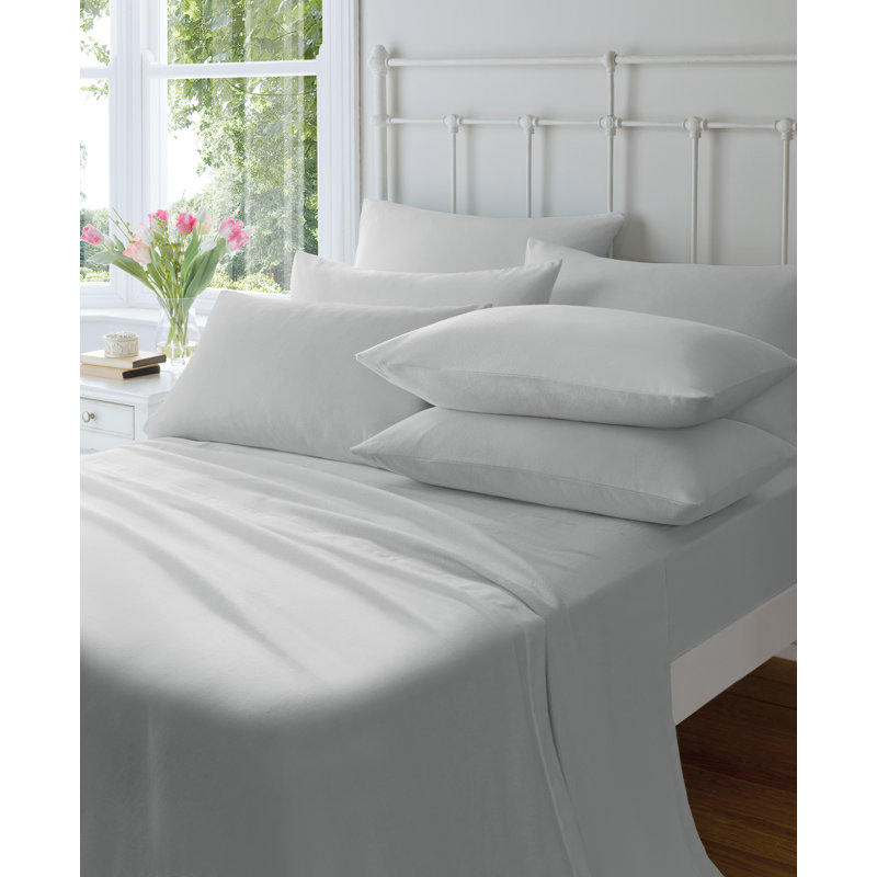 Brushed Cotton Fitted Sheet, Single (3'), Grey