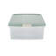 Wham Clip 30L Rectangular Plastic Storage Boxes with Secure Clip Lock Lids. L:59.5 x W:39.5 x H:17cm Clear/Stone/Slate Grey-113228627