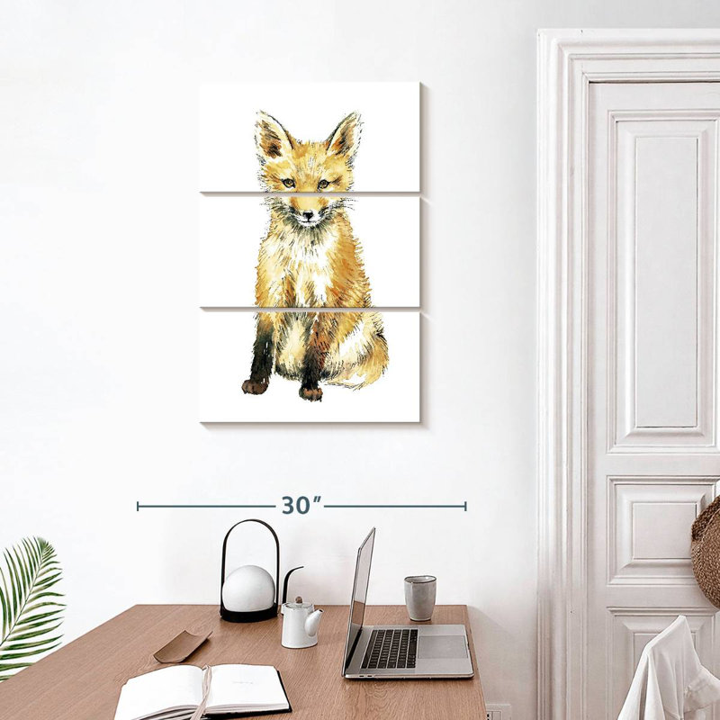 Portrait de bébé renard Brampt, H 32 po x l 20 po