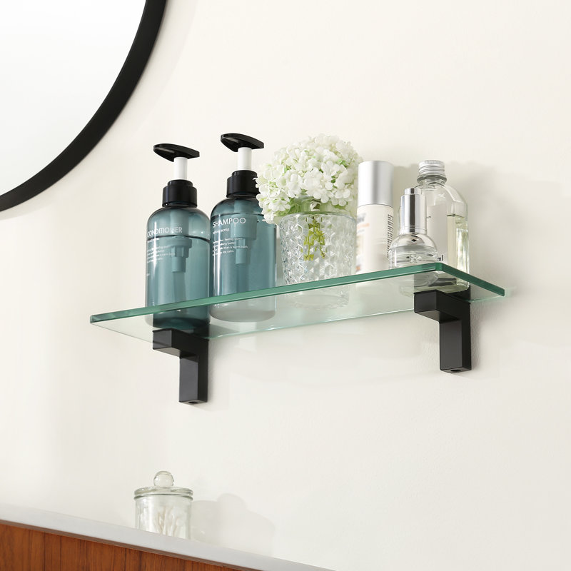 Eunson Floating Shelf, Black, 3.5" H x 15.8" W x 4.7" D