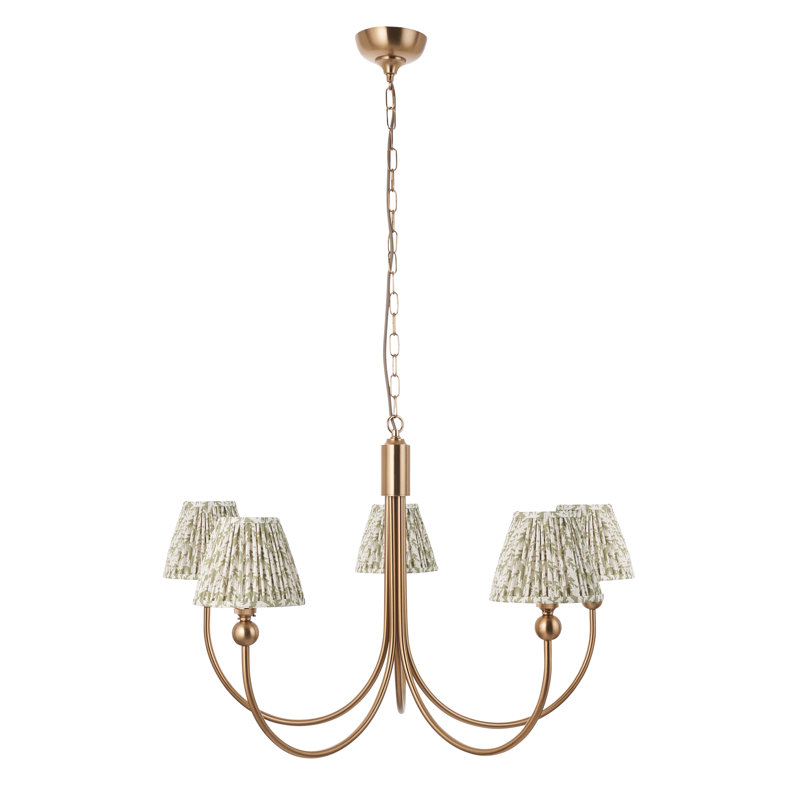 Santiago 5 - Light Shaded Chandelier, Green