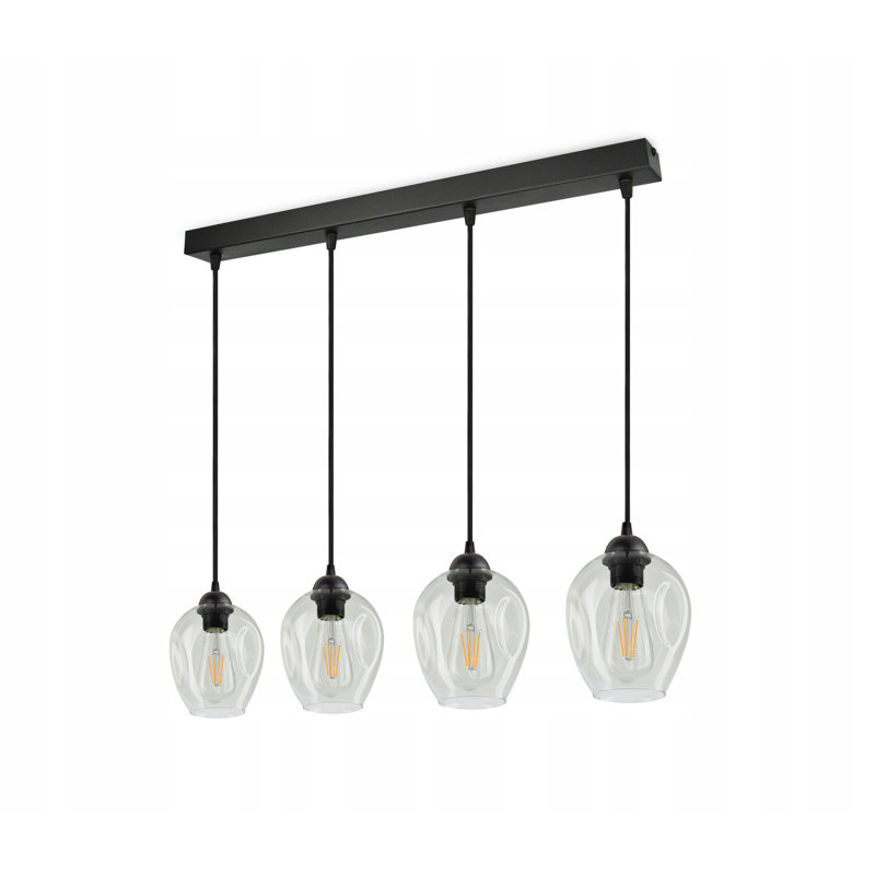 Tenterden 4 - Light Black Cluster Pendant, Transparent