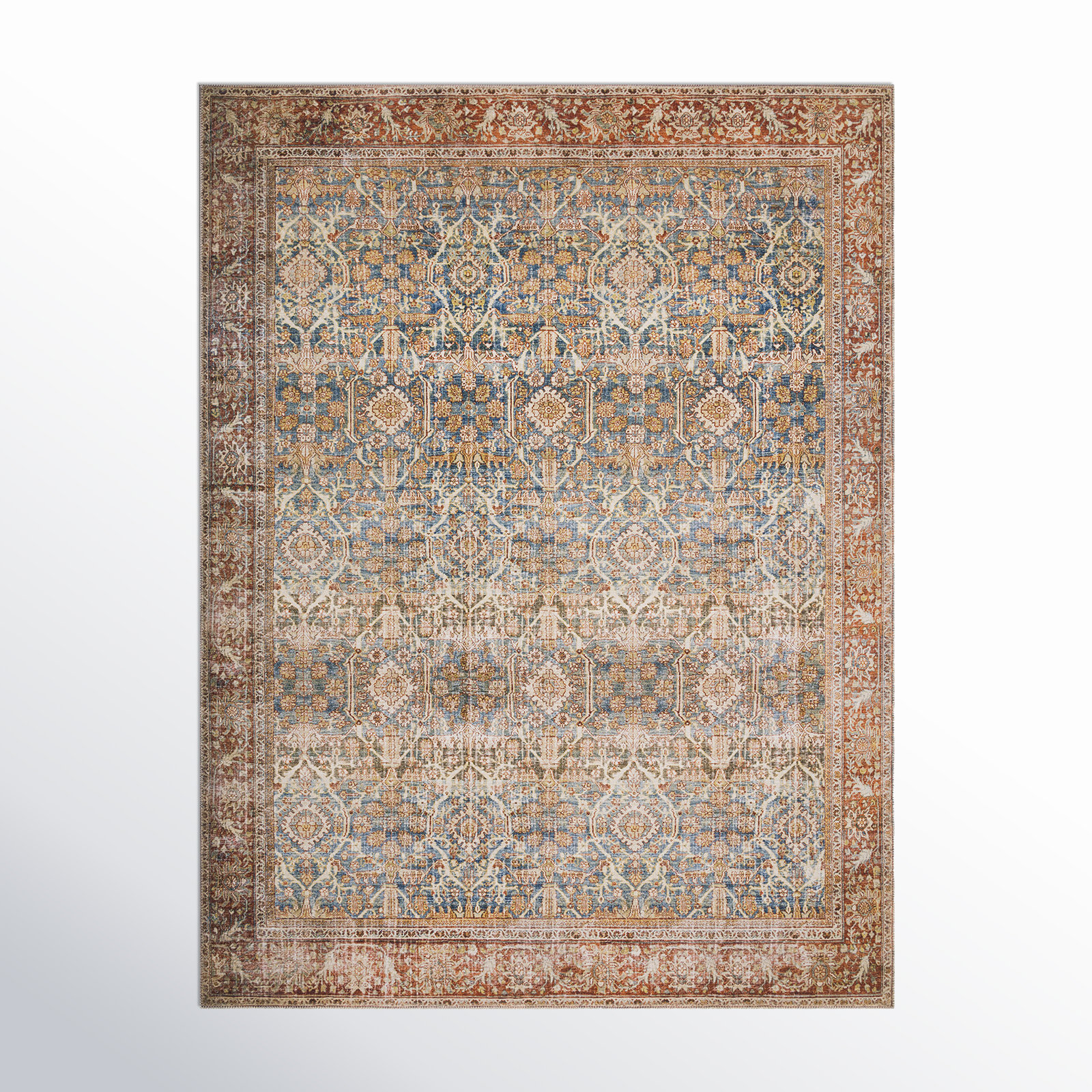 Pratt Ocean Rust Oriental Rug, Rectangle 9' x 12'