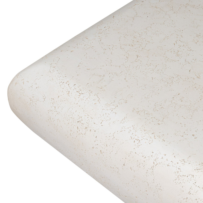 Ambra Outdoor Square Coffee Table, White Concrete