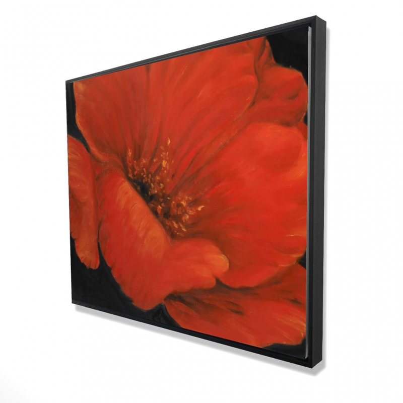 Red Flower Print On Canvas