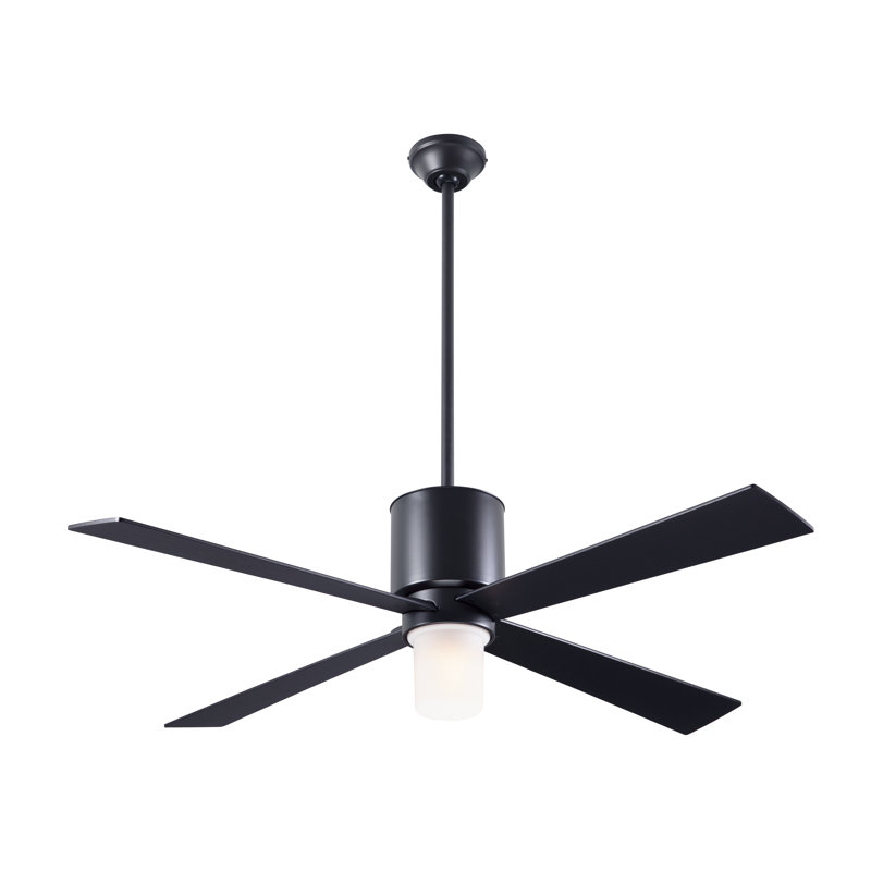 Lapa 50'' Ceiling Fan with Light Kit, Fan Speed and Light Control (2-wire), Dark Bronze, White