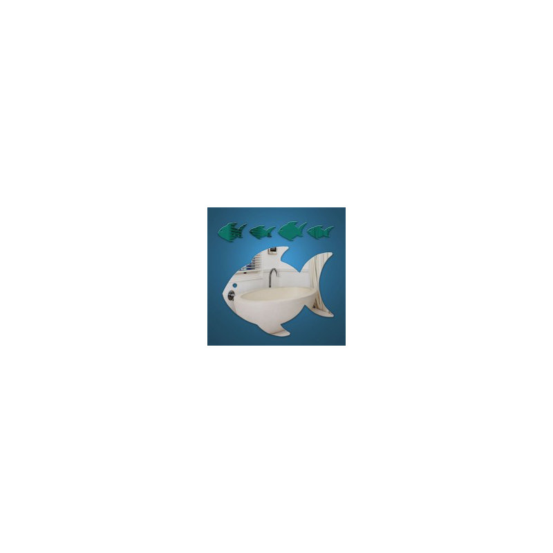 Flat Wall Mirror, 24 cm H x 30 cm W x 0.3 cm D