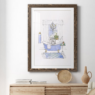 " Sketchy Bath I " Painting Print