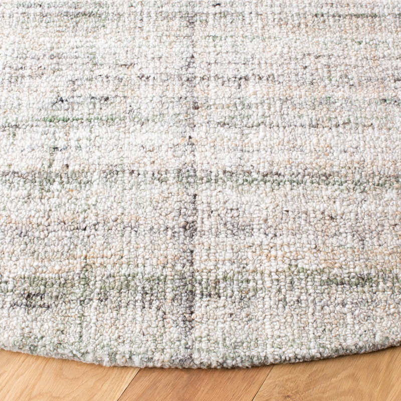 Abstract Hand Tufted Performance Rug, Round 6'
