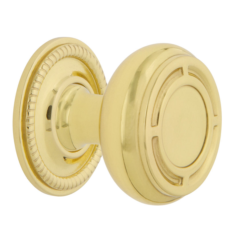 Mission 1 3/8" Diameter Round Knob, Unlacquered Brass