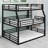 Metal Triple Bunk Bed With Safety Guardrails-1274283673