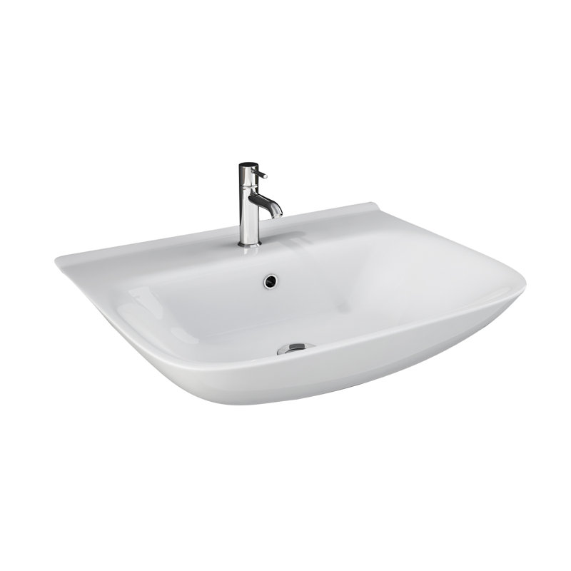 Barclay Eden 450 14.5'' White Vitreous China Rectangular Bathroom Sink with Overflow, Single