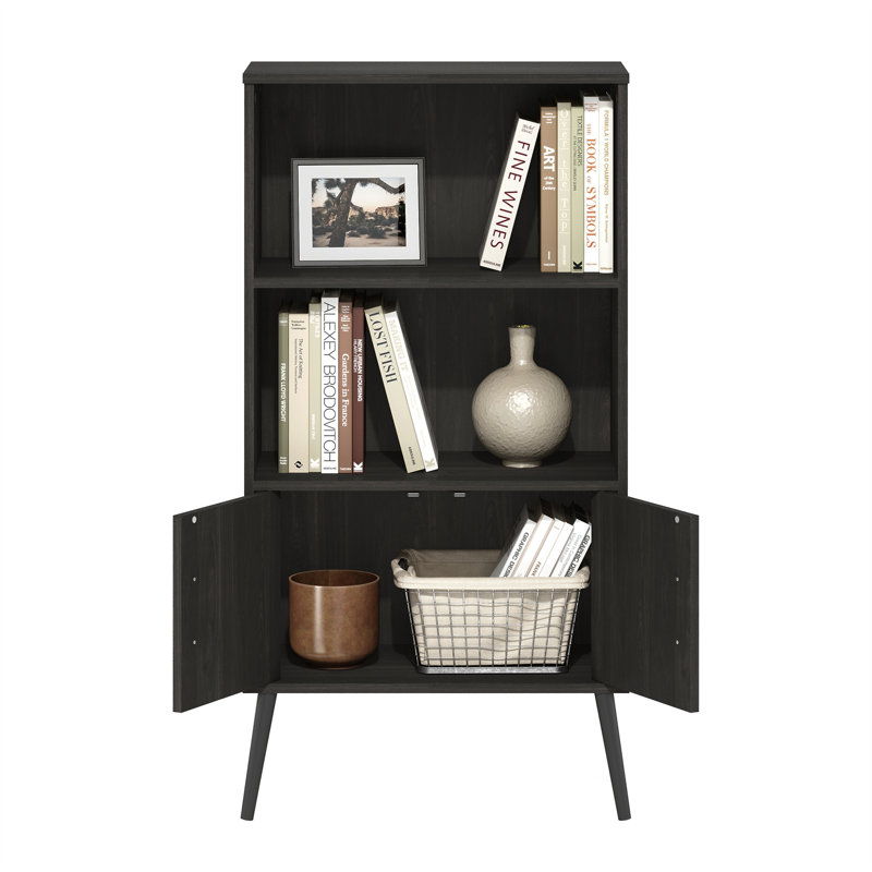 Haslingden 115.8cm H x 60.6cm W Standard Bookcase, Black
