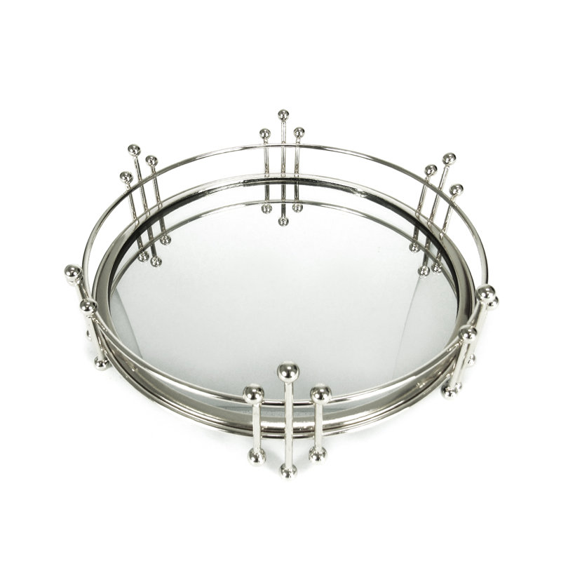 Plateau de coiffeuse Gorlest, H 3,5 po x l 10 po x L 10 po, Argent