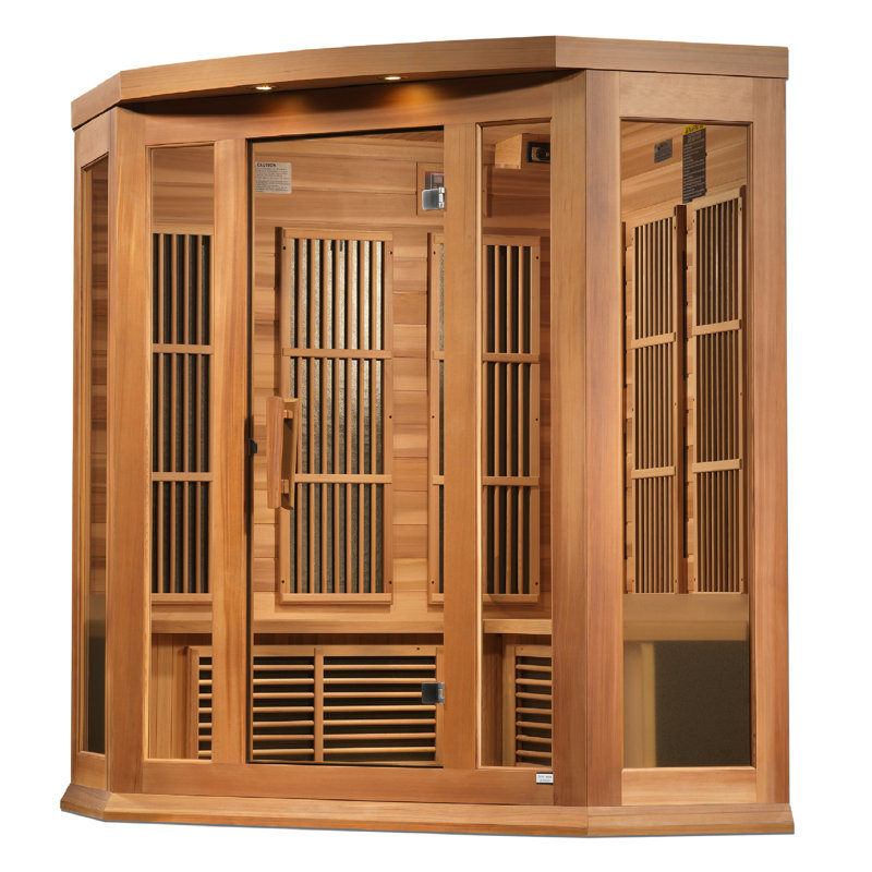 Sauna dynamique 3 personnes à proximité de zéro EMF FAR IR Sauna de coin en cèdre canadien				