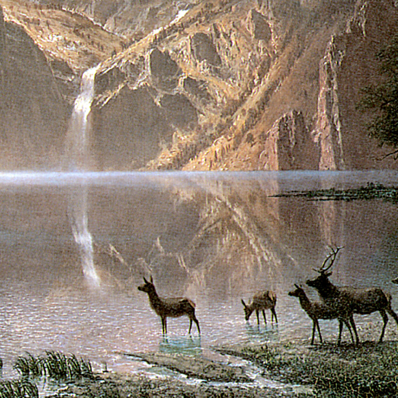Among the Sierra Nevada, 1868' Picture Frame Print on Canvas, 26.25" H x 41.25" W x 1.875" D