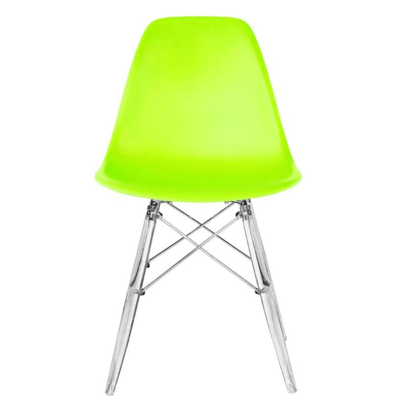 Luna Plastic Dining Chair, Green