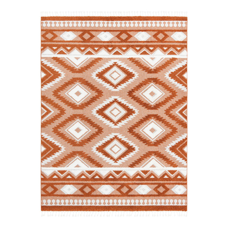 Jiawei Geometric Indoor Rug, Rectangle 9' x 12'