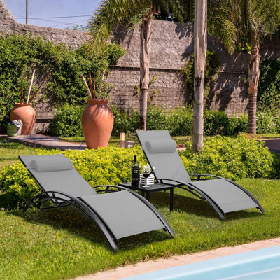 Alfrid 82 cm Long Sun Lounger Patio Chaise Lounge