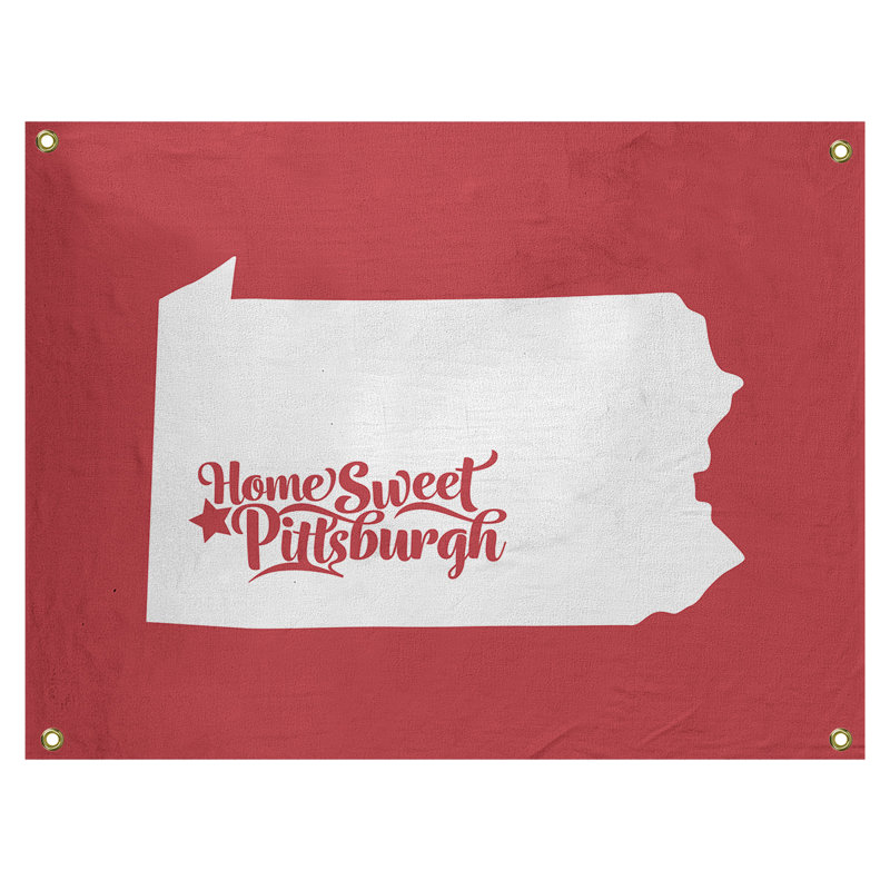 Tapisserie murale pittsburgh pennsylvanie, H 50 po x l 59 po, Rouge
