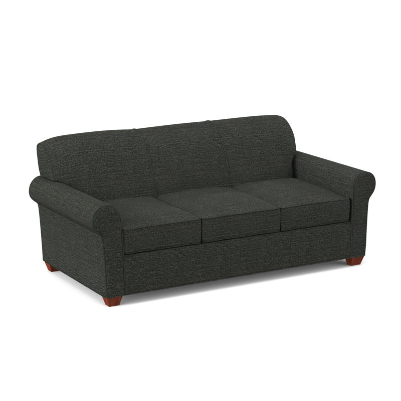 Finn 83" Rolled Arm Sofa Bed with Reversible Cushions, BM Cherry, Innerspring, Antic Pepper
