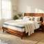 Structure de lit plateforme en bois de noyer massif Elara-916882849-916882848
