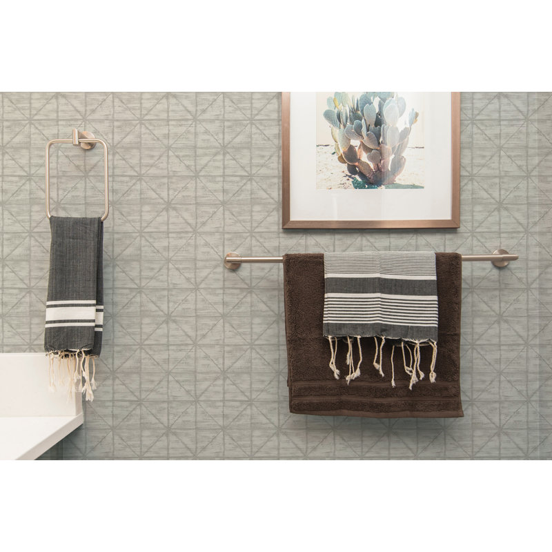 Dalrymple Geometric Vinyl Peel & Stick Wallpaper Roll, Gray